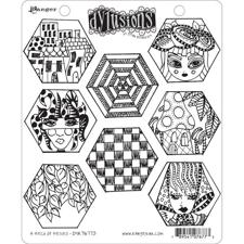 Cling Rubber Stamp Set - Dylusions / A Heck of Hexies